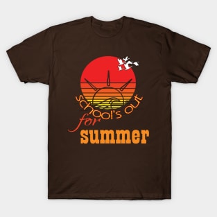 cute retro last day of school school's out for summer teacher T-Shirt